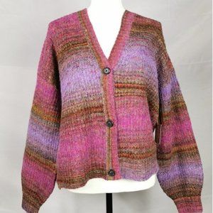 Christian Siriano Button Front Marled Cardigan